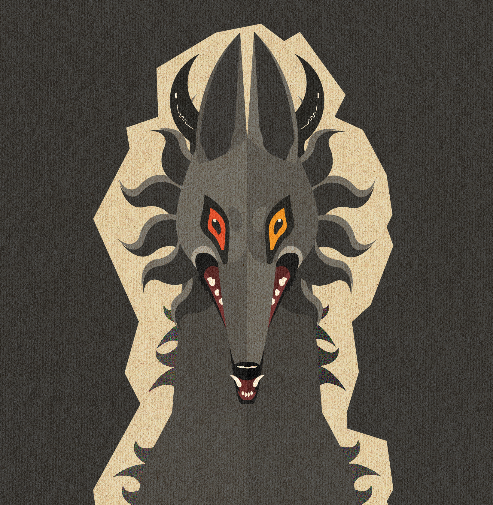 a poster of a jackal made using Illustrator